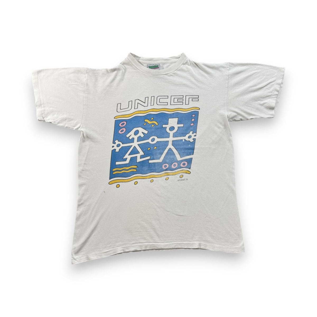 90s ユニセフ UNICEF アートT Tシャツ 白 M 2603-0123