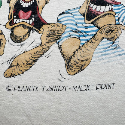 PLANETE STRESSE フランス メッセージT Tシャツ アートT L 白 2603-0125