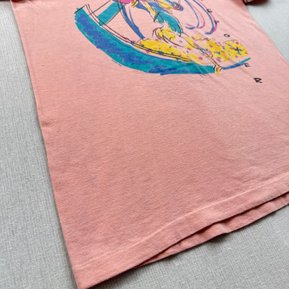 90s USA製 スケート Tシャツ ピンク HOBIE HEAVY オールドスケート M シングルステッチ 2603-0124