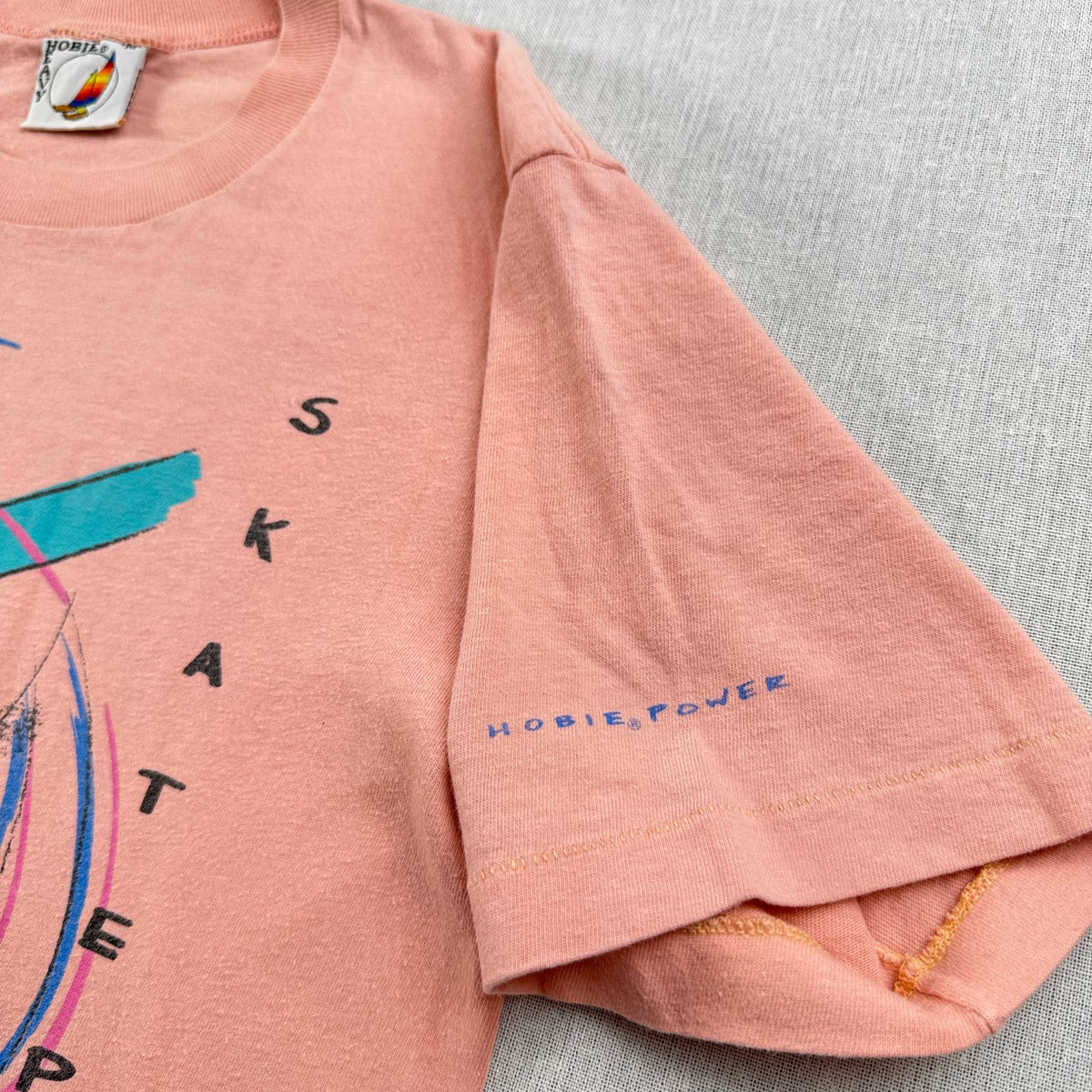 90s USA製 スケート Tシャツ ピンク HOBIE HEAVY オールドスケート M シングルステッチ 2603-0124