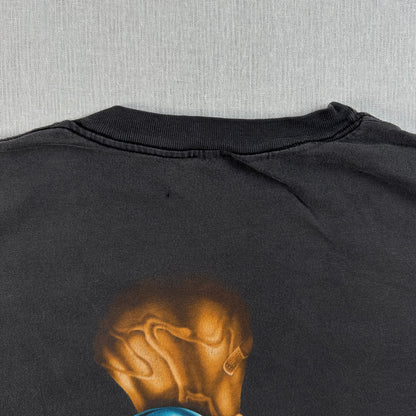 90s 00s NO FEAR グラフィック Tシャツ ストリート スケボー オールドスケート 黒 フェード 2603-0126