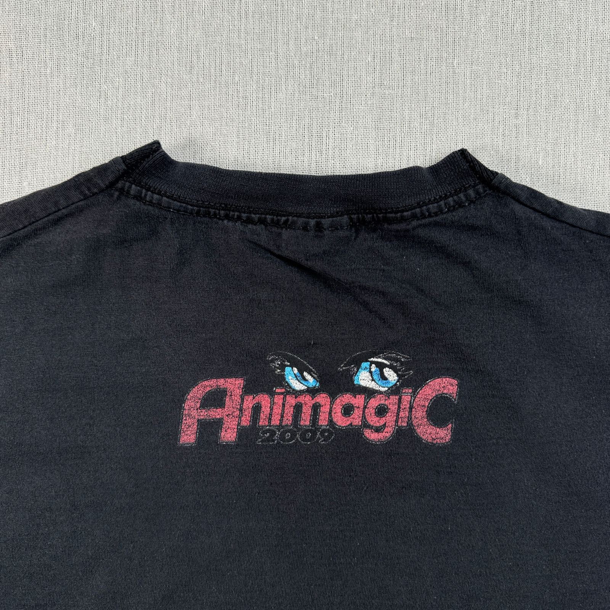 00s animagic アニマジック グラフィック Tシャツ 2009年 黒 フェード 天使 悪魔 T 両面プリント 2009 2603-0128