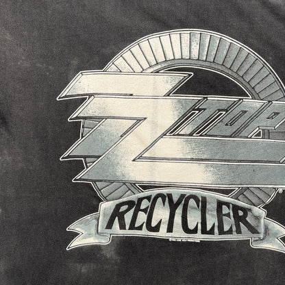 90s ZZ TOP ZZトップ RECYCLER Tシャツ バンドT ツアー 黒 L 1990 シングルステッチ フェード 2603-0127