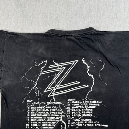 90s ZZ TOP ZZトップ RECYCLER Tシャツ バンドT ツアー 黒 L 1990 シングルステッチ フェード 2603-0127