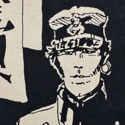 90s コルトマルテーゼ 天再見反 長袖 ロンT Corto Maltese Hugo Pratt 黒 XL シングルステッチ 2603-0129