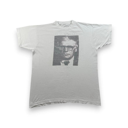 90s O.M.UNGERS ドイツ 建築家 偉人T フォトT Oswald Mathias Ungers Tシャツ 白 ベルリンの壁 ウンガース シングルステッチ 2603-0133