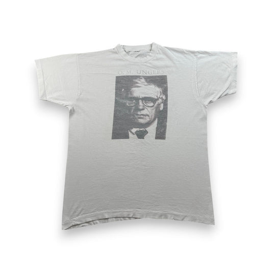 90s O.M.UNGERS ドイツ 建築家 偉人T フォトT Oswald Mathias Ungers Tシャツ 白 ベルリンの壁 ウンガース シングルステッチ 2603-0133