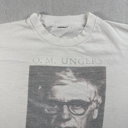 90s O.M.UNGERS ドイツ 建築家 偉人T フォトT Oswald Mathias Ungers Tシャツ 白 ベルリンの壁 ウンガース シングルステッチ 2603-0133