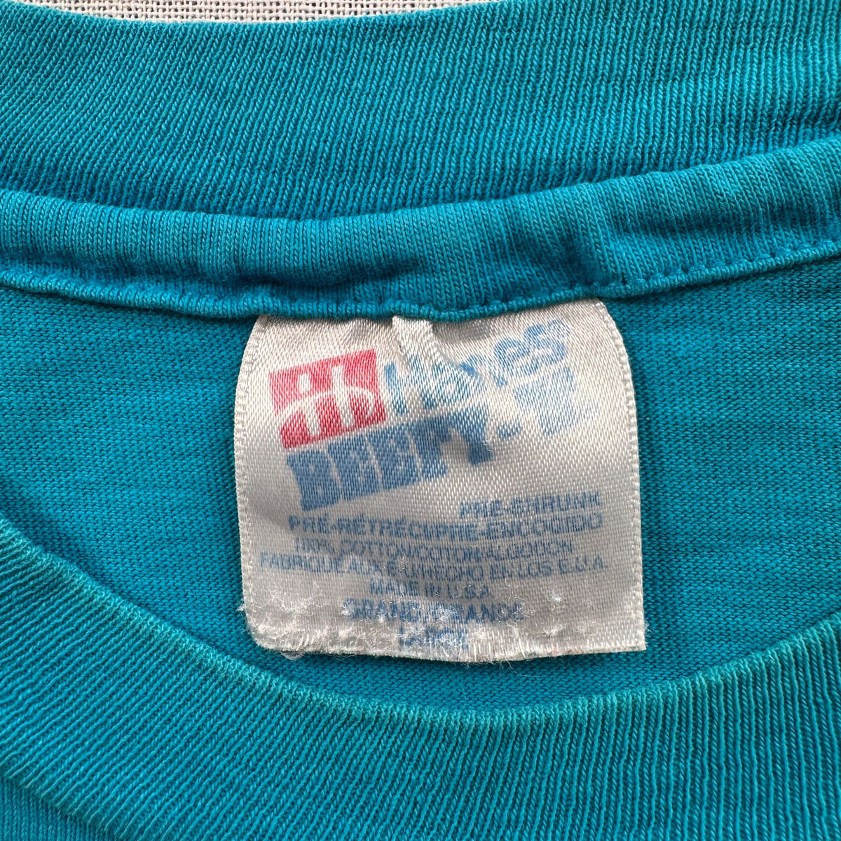 90s ハワイ イルカ Tシャツ 動物 水色 青 L USA製 hanes シングルステッチ アートT 2603-0134