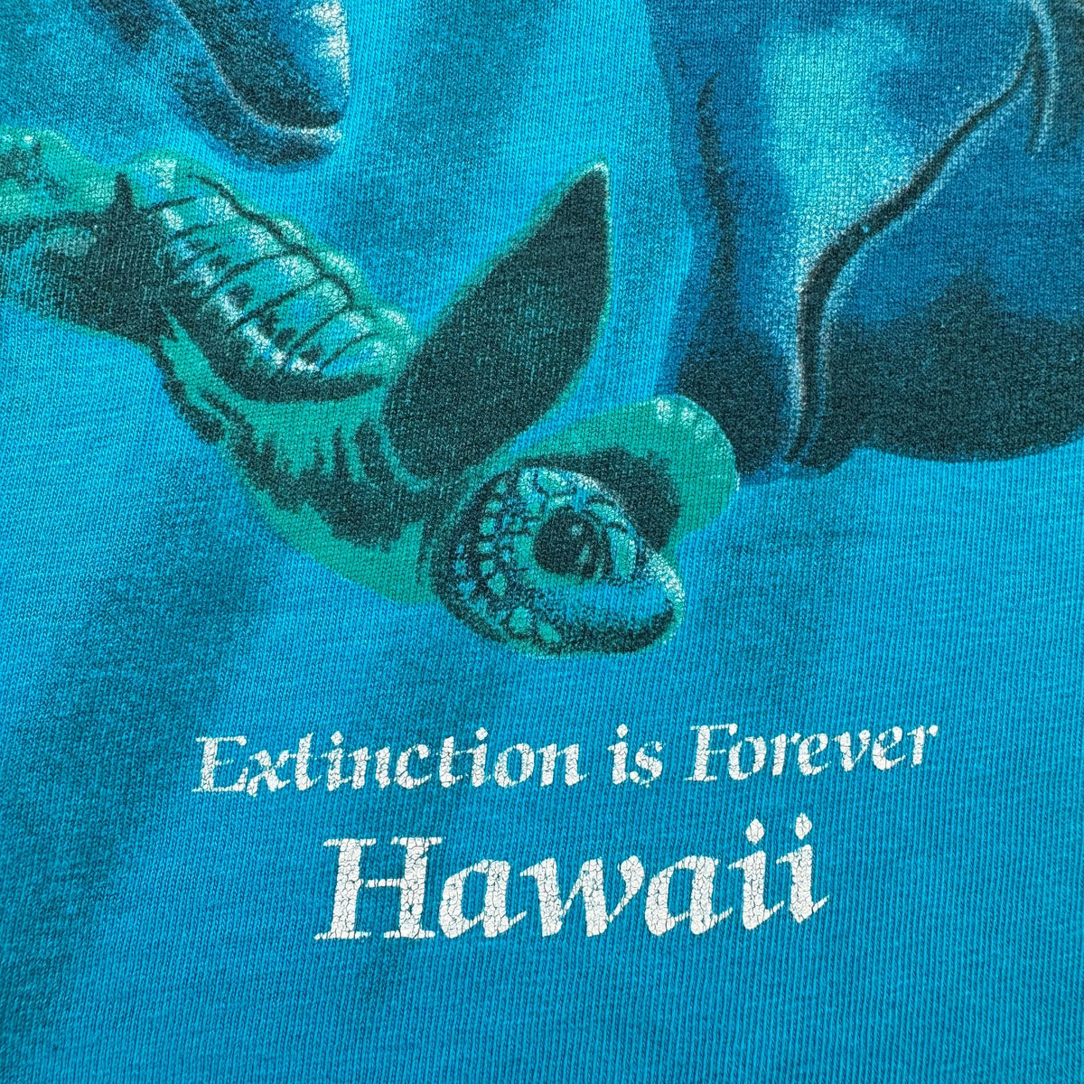 90s ハワイ イルカ Tシャツ 動物 水色 青 L USA製 hanes シングルステッチ アートT 2603-0134