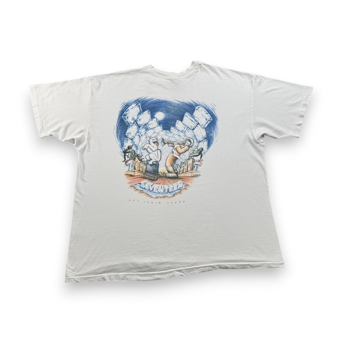 80s USA製 企業T ESKIMO JOE'S エスキモー Tシャツ 白 アートT 2XL シングルステッチ 2603-0135