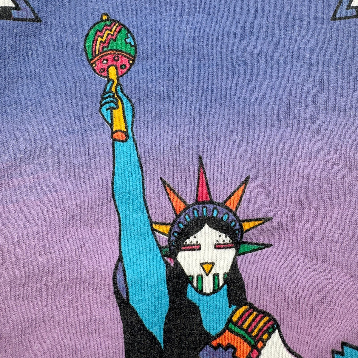 90s アートT 自由の女神 tavlos ニューヨーク USA製 XL stedman シングルステッチ 2603-0136