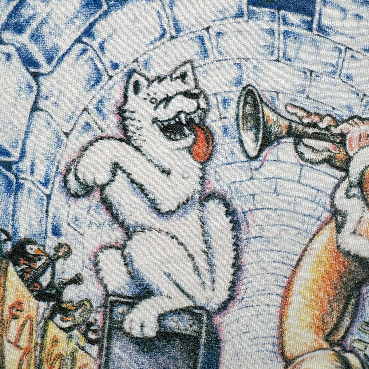 80s USA製 企業T ESKIMO JOE'S エスキモー Tシャツ 白 アートT 2XL シングルステッチ 2603-0135