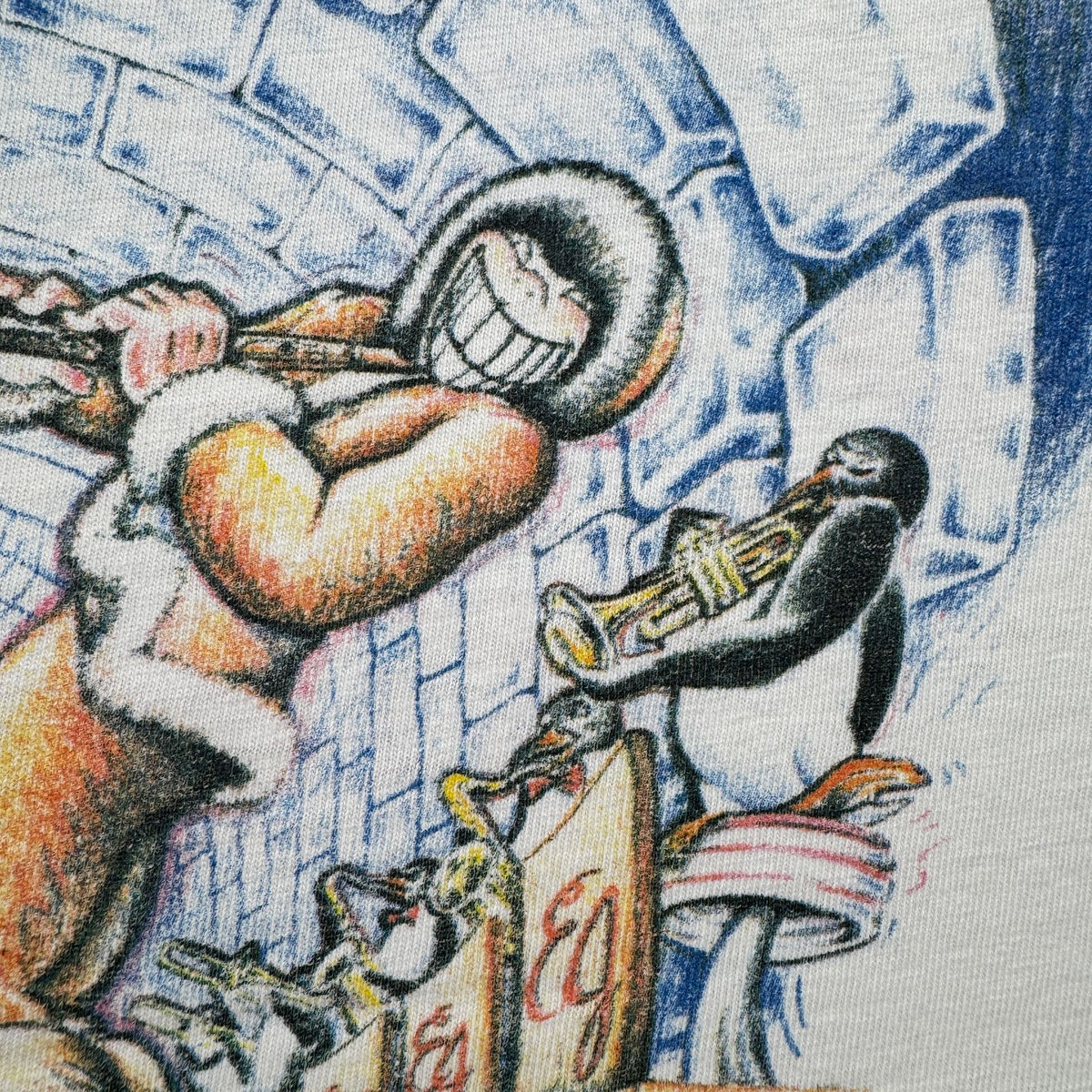 80s USA製 企業T ESKIMO JOE'S エスキモー Tシャツ 白 アートT 2XL シングルステッチ 2603-0135