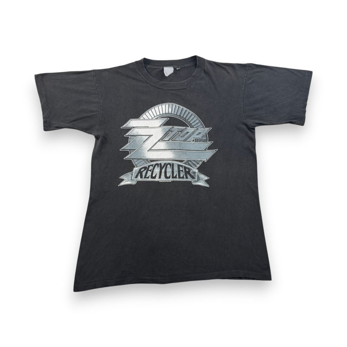 90s ZZ TOP ZZトップ バンドT RECYCLER Tシャツ ツアー 黒 L 1990 シングルステッチ フェード シングルステッチ 2603-0138
