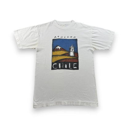 90s アートT Tシャツ ATACAMA アタカマ スーベニアT tatoo タトゥー 砂漠 白 chile シングルステッチ 2603-0143