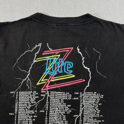 90s ZZ TOP ZZトップ バンドT RECYCLER Tシャツ ツアー 黒 L 1990 シングルステッチ フェード シングルステッチ 2603-0138
