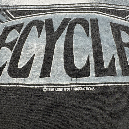 90s ZZ TOP ZZトップ バンドT RECYCLER Tシャツ ツアー 黒 L 1990 シングルステッチ フェード シングルステッチ 2603-0138