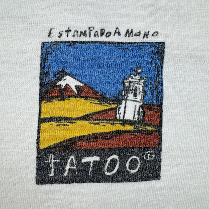 90s アートT Tシャツ ATACAMA アタカマ スーベニアT tatoo タトゥー 砂漠 白 chile シングルステッチ 2603-0143