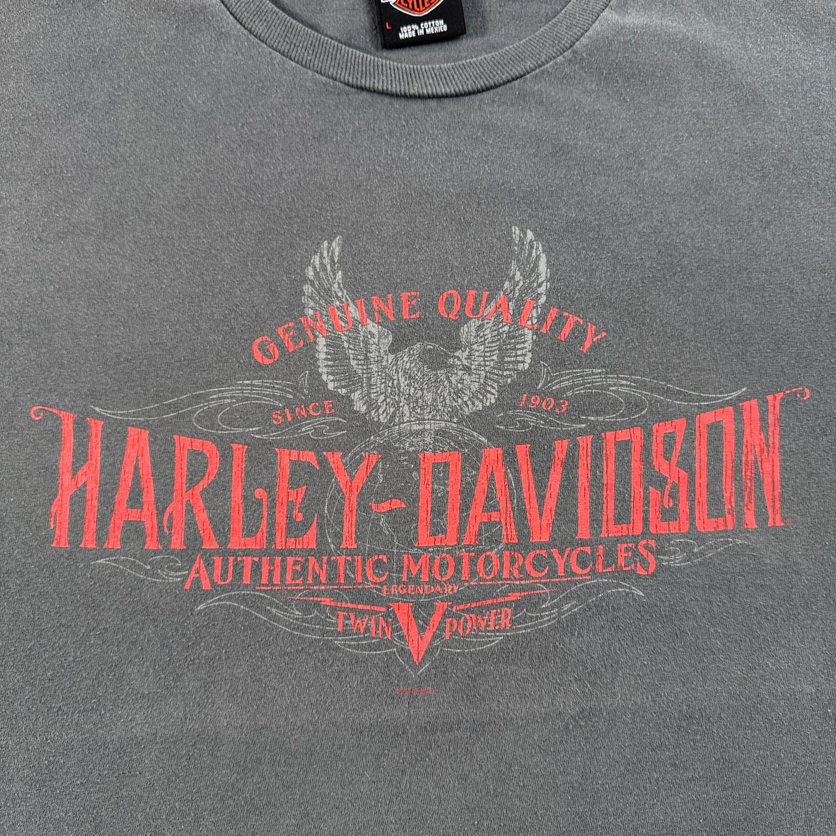 00s ハーレーダビッドソン Tシャツ グレー L メキシコ製 Harley Davidson 2603-0147