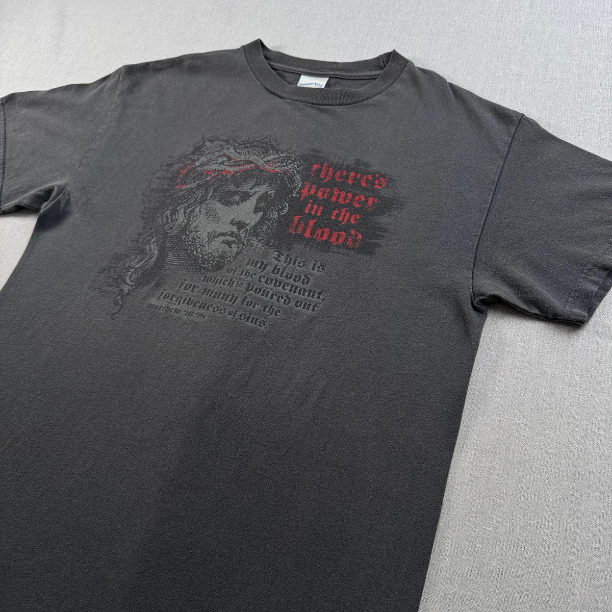 00s JESUS ジーザス Tシャツ キリスト グレー M 2603-0148