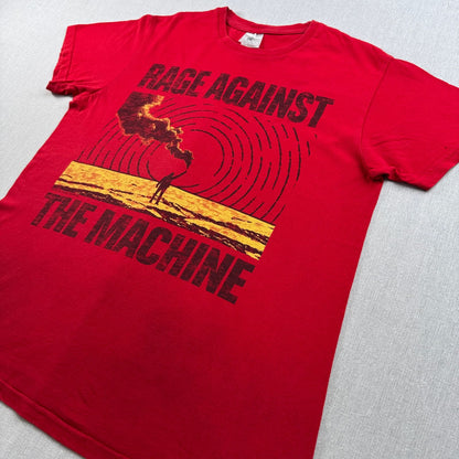 00s rage against the machine レイジ Tシャツ バンT RATM レイジアゲインストザマシーン Smoke Signal 赤 M 2603-0149