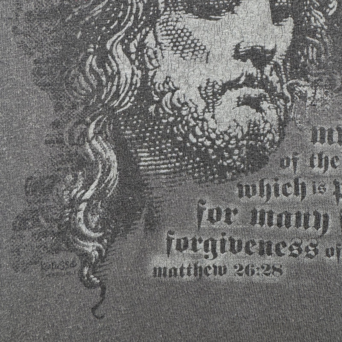 00s JESUS ジーザス Tシャツ キリスト グレー M 2603-0148