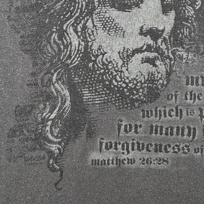 00s JESUS ジーザス Tシャツ キリスト グレー M 2603-0148
