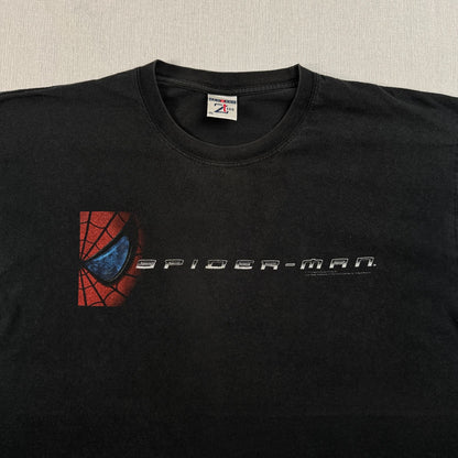 00s スパイダーマン SPIDER MAN 2 Tシャツ XL 黒 映画 ムービー 2603-0152