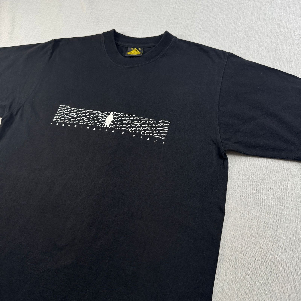 90s フランツカフカ Franz Kafka Jiri Votruba イジーヴォトルバ アートT Tシャツ 黒 M チェコ アーティスト 2603-0156