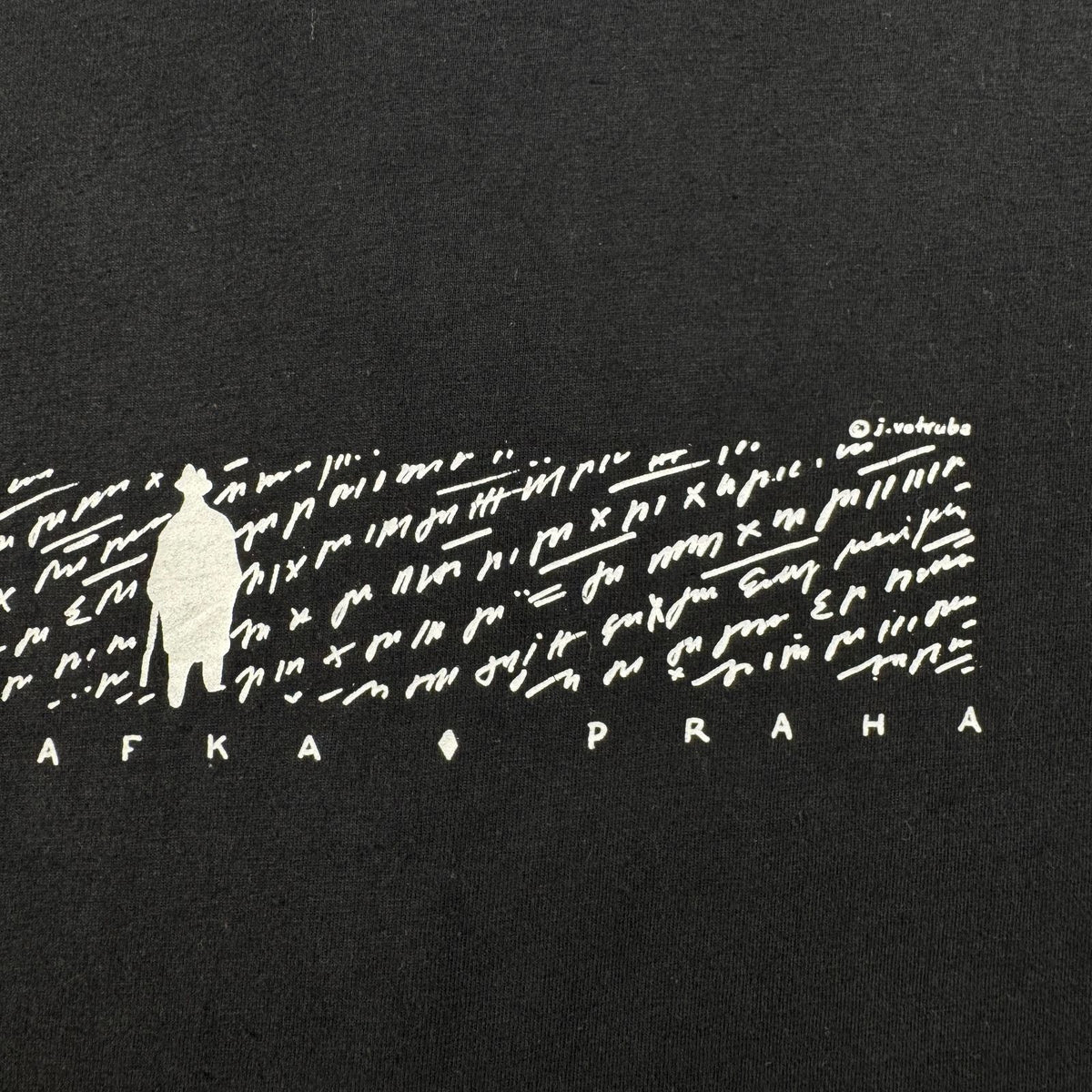 90s フランツカフカ Franz Kafka Jiri Votruba イジーヴォトルバ アートT Tシャツ 黒 M チェコ アーティスト 2603-0156