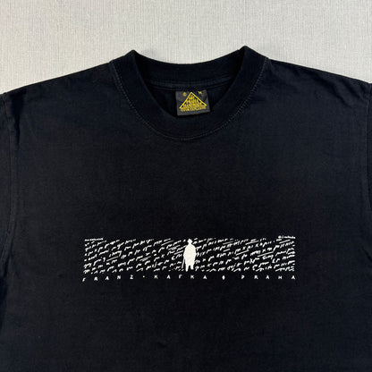 90s フランツカフカ Franz Kafka Jiri Votruba イジーヴォトルバ アートT Tシャツ 黒 M チェコ アーティスト 2603-0156