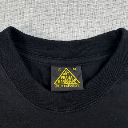 90s フランツカフカ Franz Kafka Jiri Votruba イジーヴォトルバ アートT Tシャツ 黒 M チェコ アーティスト 2603-0156