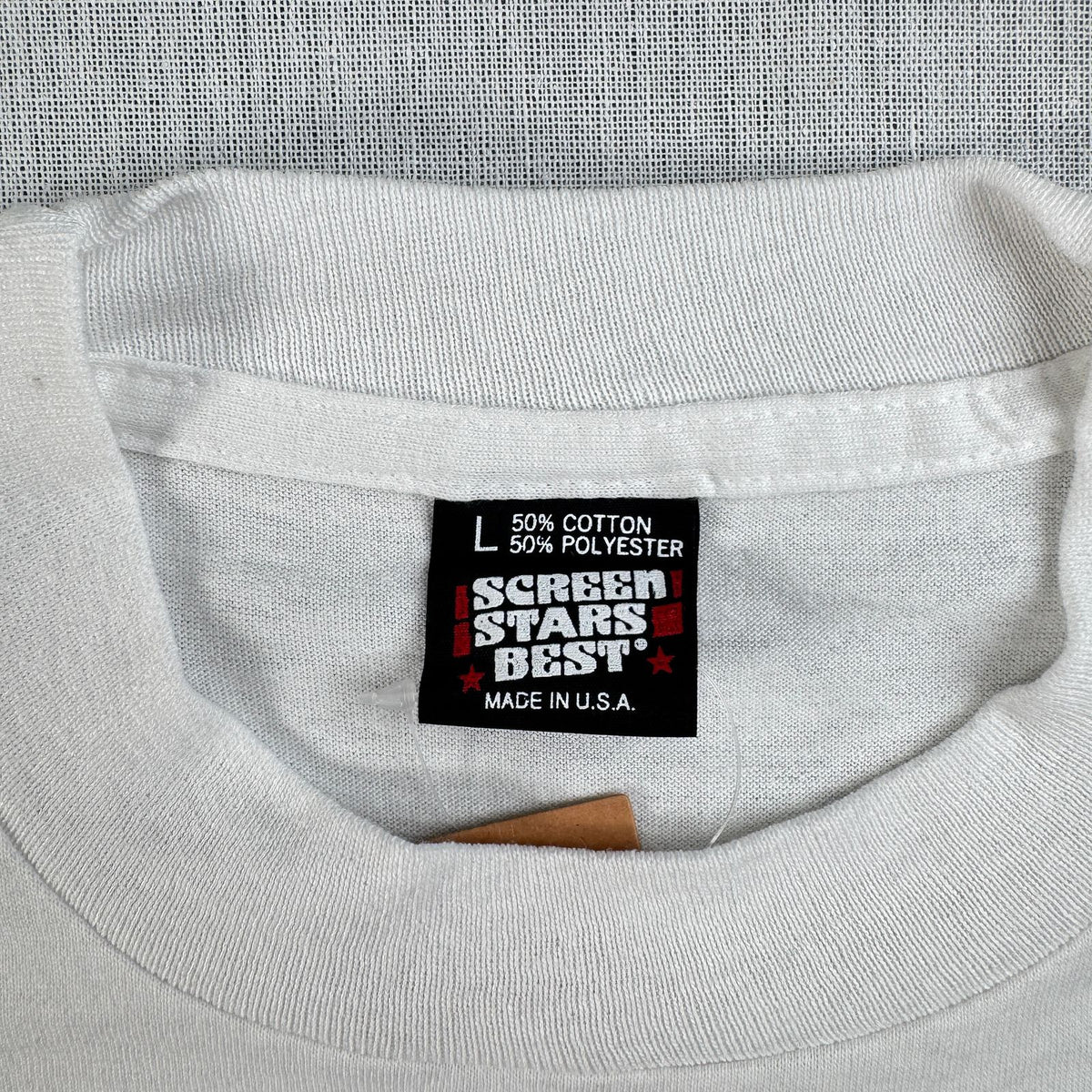 90s USA製 Tシャツ USPS 花 切手 アートT 白 L シングルステッチ スクリーンスターズ 2603-0155