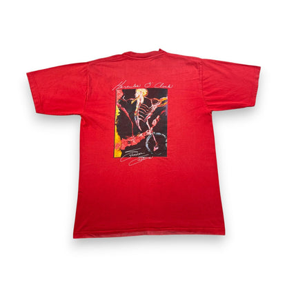 90s USA製 PLANET HOLLYWOOD プラネットハリウッド L シルベスタースタローン Tシャツ 赤 2603-0158