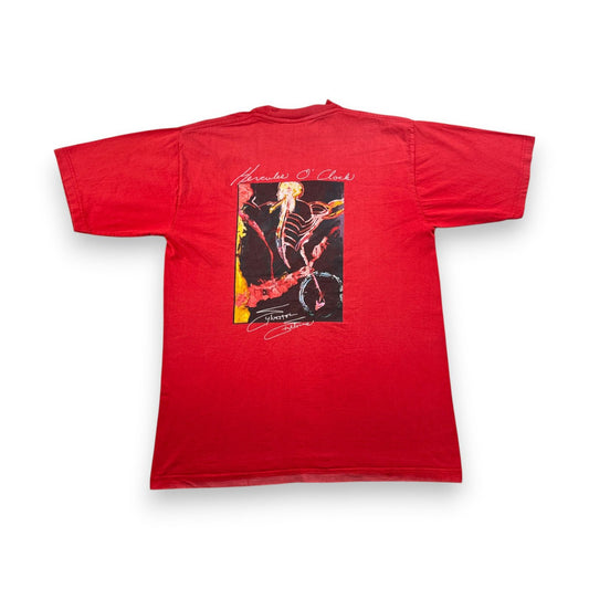 90s USA製 PLANET HOLLYWOOD プラネットハリウッド L シルベスタースタローン Tシャツ 赤 2603-0158