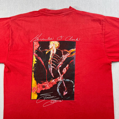 90s USA製 PLANET HOLLYWOOD プラネットハリウッド L シルベスタースタローン Tシャツ 赤 2603-0158