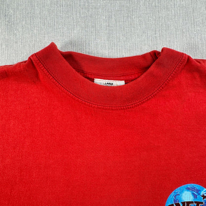 90s USA製 PLANET HOLLYWOOD プラネットハリウッド L シルベスタースタローン Tシャツ 赤 2603-0158