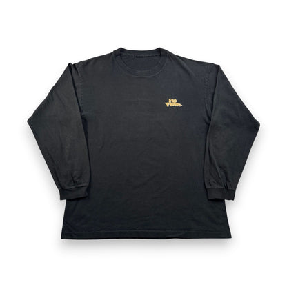 90s NO FEAR ロンT 黒 スケボー オールドスケート 両面プリント ストリート Tシャツ 2603-0159