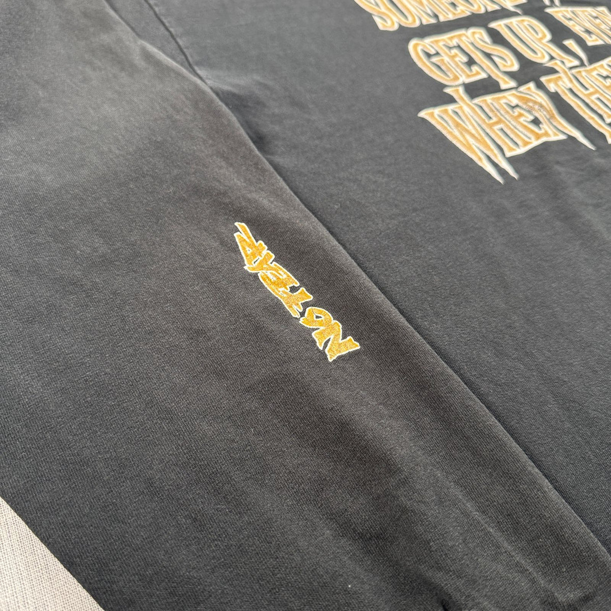 90s NO FEAR ロンT 黒 スケボー オールドスケート 両面プリント ストリート Tシャツ 2603-0159
