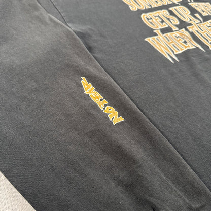 90s NO FEAR ロンT 黒 スケボー オールドスケート 両面プリント ストリート Tシャツ 2603-0159