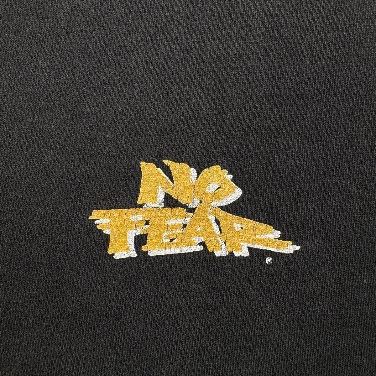 90s NO FEAR ロンT 黒 スケボー オールドスケート 両面プリント ストリート Tシャツ 2603-0159