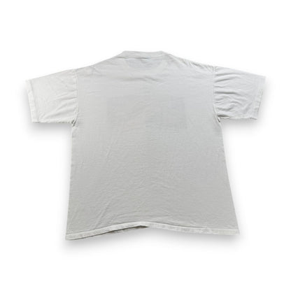 90s ミケランジェロ アダムの創造 Michelangelo Tシャツ アートT パロディ 白 シングルステッチ USA製 2603-0161