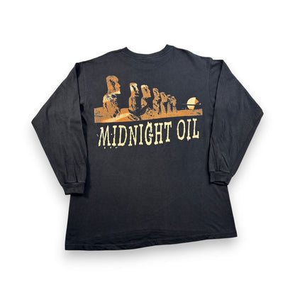 90s ミッドナイトオイル Midnight Oil 1993 Tシャツ バンドT Earth and Sun and Moon 黒 ロンT 長袖 ACME L オーストラリア製 バンT シングルステッチ 2603-0162