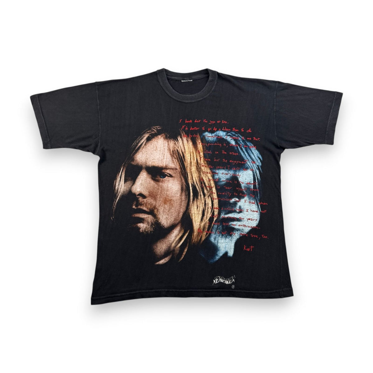 00s kurt cobain カートコバーン EMPIRE NIRVANA ニルヴァーナ 追悼 Memorial 両面 Tシャツ メキシカンブート 遺書 バンドT 2603-0163