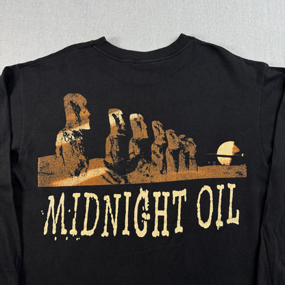 90s ミッドナイトオイル Midnight Oil 1993 Tシャツ バンドT Earth and Sun and Moon 黒 ロンT 長袖 ACME L オーストラリア製 バンT シングルステッチ 2603-0162