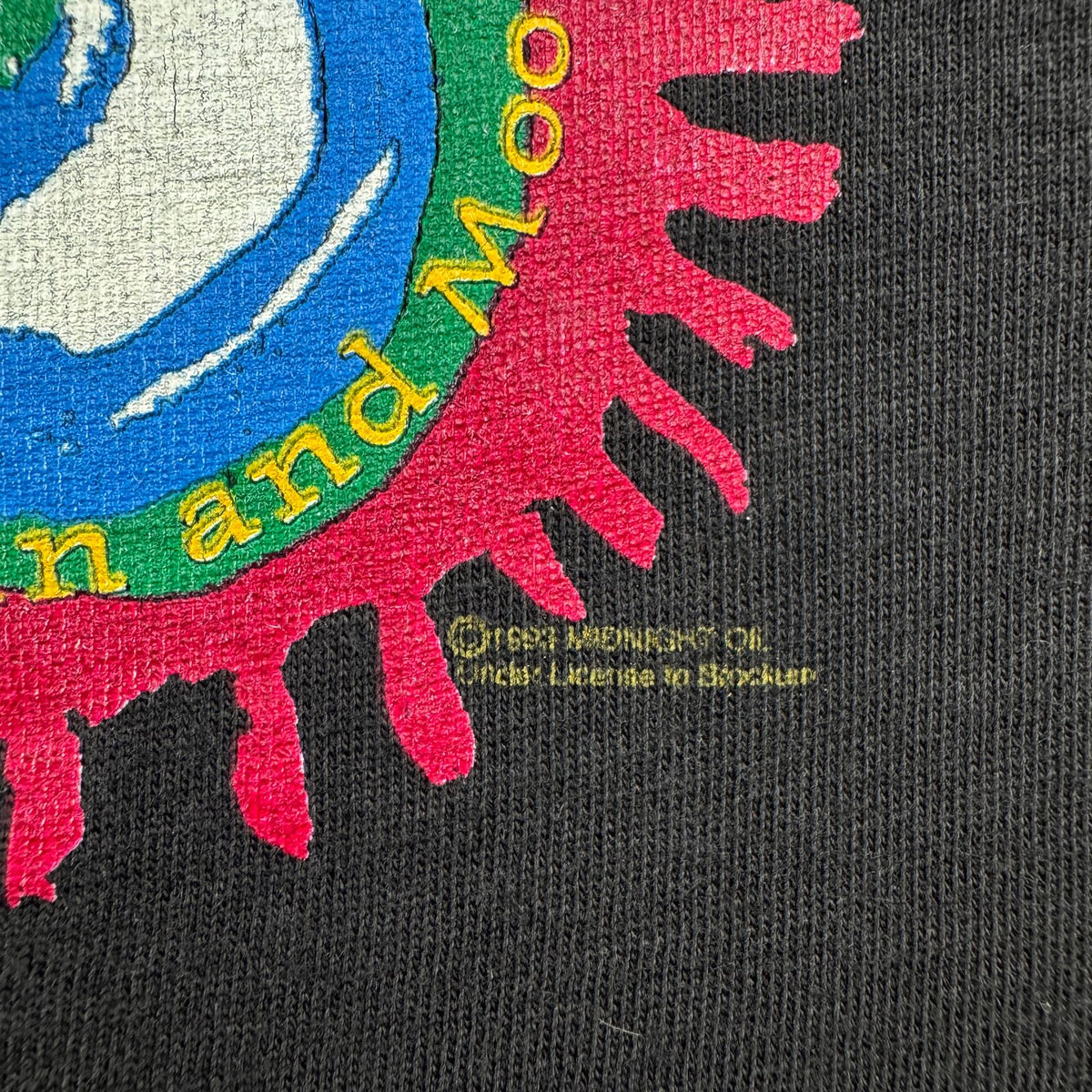 90s ミッドナイトオイル Midnight Oil 1993 Tシャツ バンドT Earth and Sun and Moon 黒 ロンT 長袖 ACME L オーストラリア製 バンT シングルステッチ 2603-0162