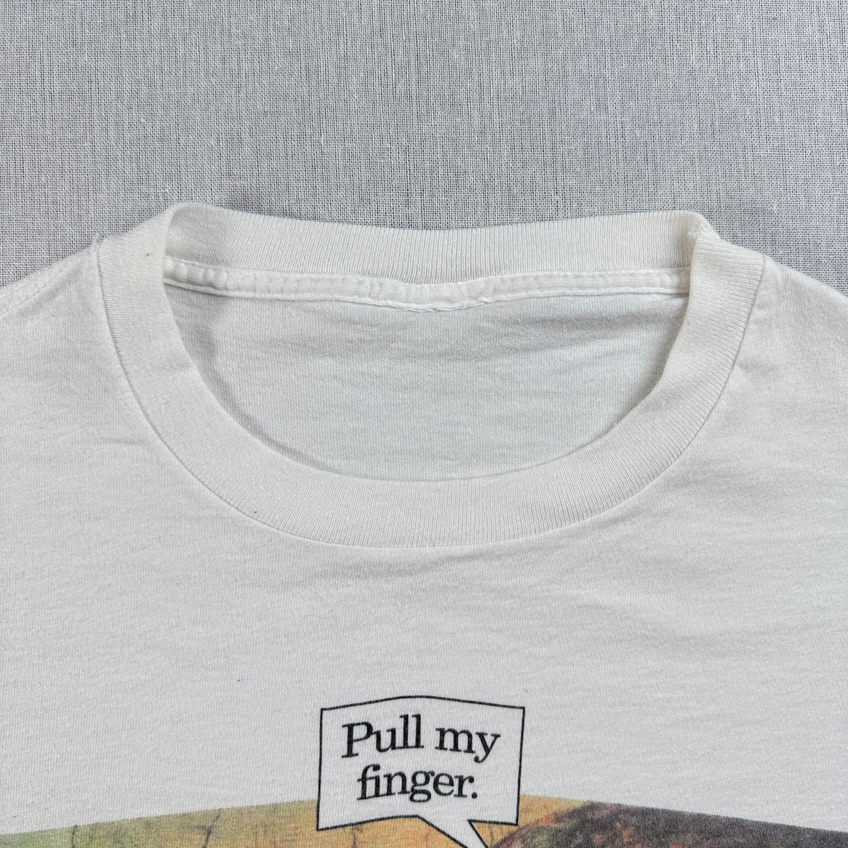 90s ミケランジェロ アダムの創造 Michelangelo Tシャツ アートT パロディ 白 シングルステッチ USA製 2603-0161