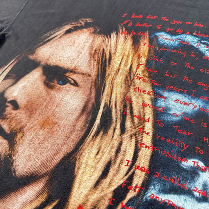 00s kurt cobain カートコバーン EMPIRE NIRVANA ニルヴァーナ 追悼 Memorial 両面 Tシャツ メキシカンブート 遺書 バンドT 2603-0163