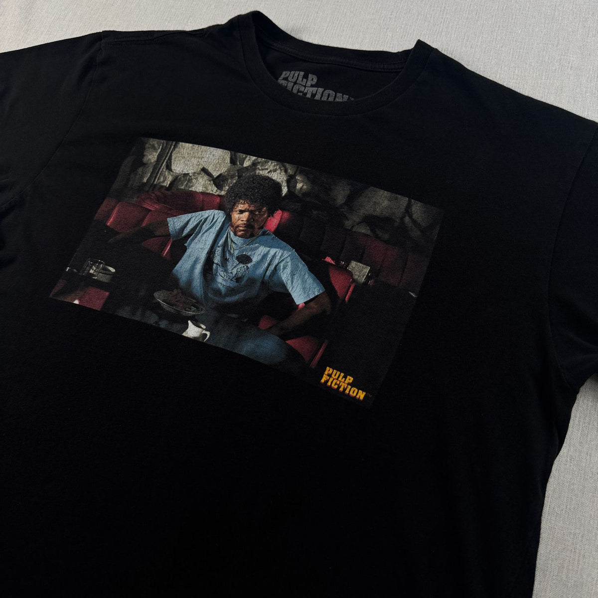 00s パルプフィクション Pulp Fiction Tシャツ 映画T ムービー 黒 L タランティーノ ダイナー ボックスシルエット 2603-0177